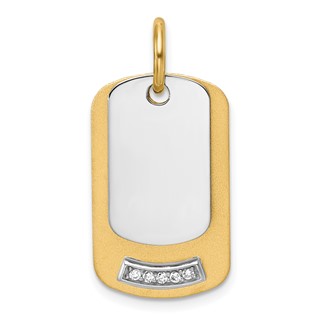 14K Yellow 24x14.4 Dog Tag  .027" 14K White 18x10.8 Dog Tag .027" Mount