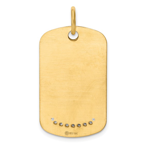 14K Yellow 32x19.2 Dog Tag  .027" 14K White 24x14.4 Dog Tag .027" Mount