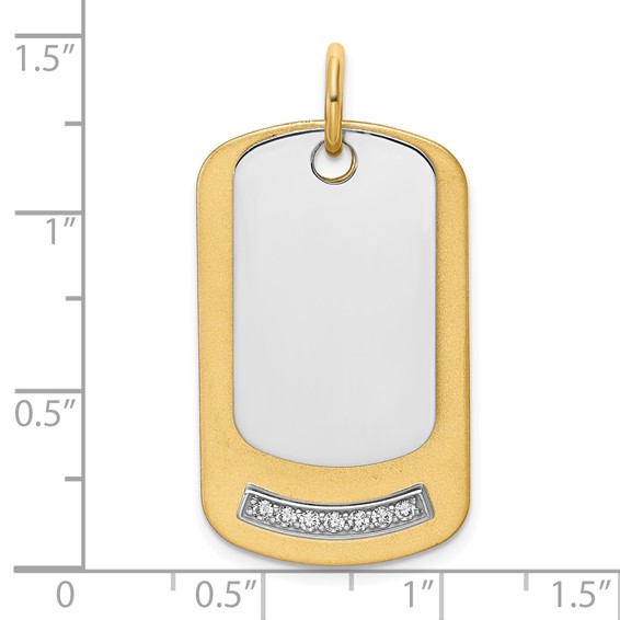 14K Yellow 32x19.2 Dog Tag  .027" 14K White 24x14.4 Dog Tag .027" Mount