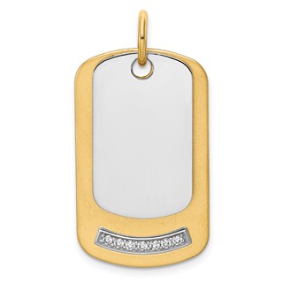 14K Yellow 32x19.2 Dog Tag  .027" 14K White 24x14.4 Dog Tag .027" Mount