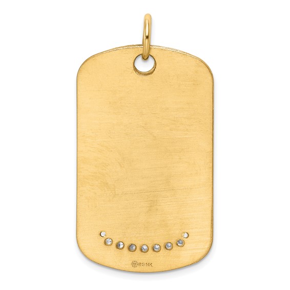 14K Yellow 40x24 Dog Tag  .027" 14K White 30x18 Dog Tag .027" Mounting