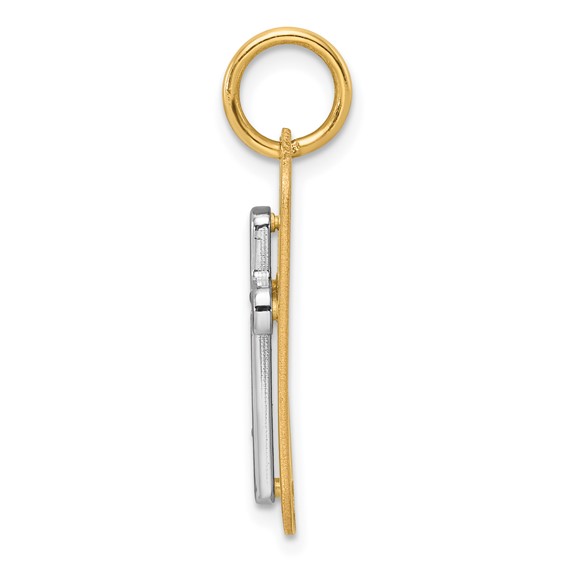 14K Yellow 24x14.4 Dog Tag  14K White 11.17mm Cross     13-1.5MM CZ Mountin