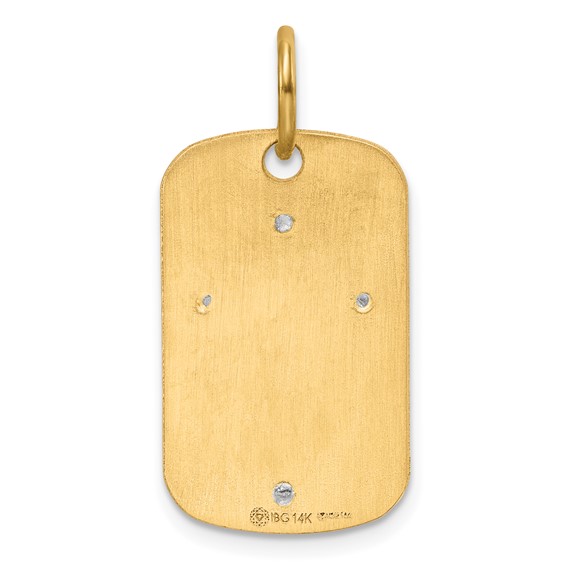 14K Yellow 24x14.4 Dog Tag  14K White 11.17mm Cross     13-1.5MM CZ Mountin