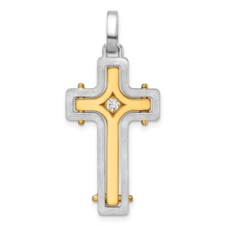 30x18mm Two Tone Diamond Cross Mounting