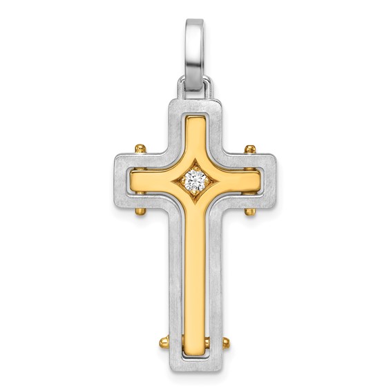 30x18mm Two Tone Diamond Cross Mounting