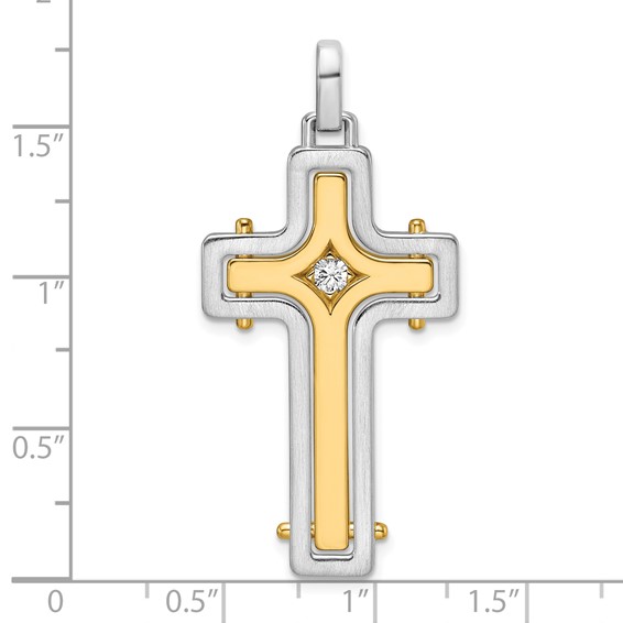 36x21.6mm Two Tone Diamond Cross Mounting