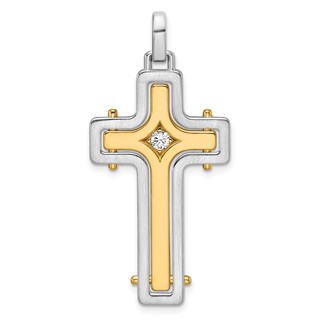 36x21.6mm Two Tone Diamond Cross Mounting