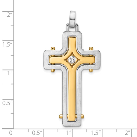 42x25.2mm Two Tone Diamond Cross Mounting