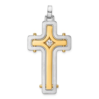 42x25.2mm Two Tone Diamond Cross Mounting