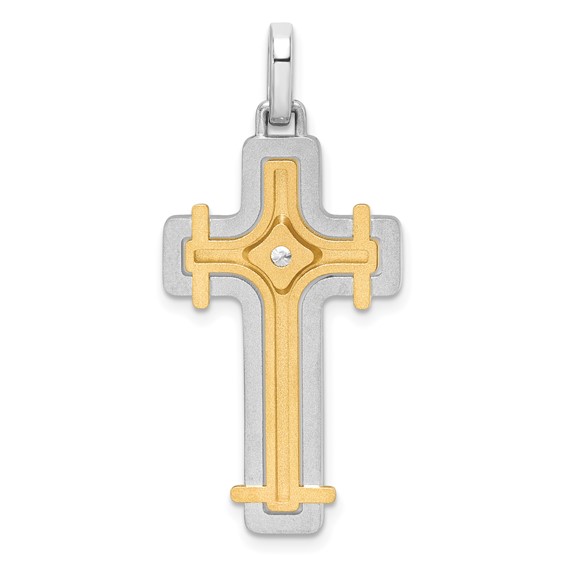 30x18mm Two Tone Diamond Cross Mounting