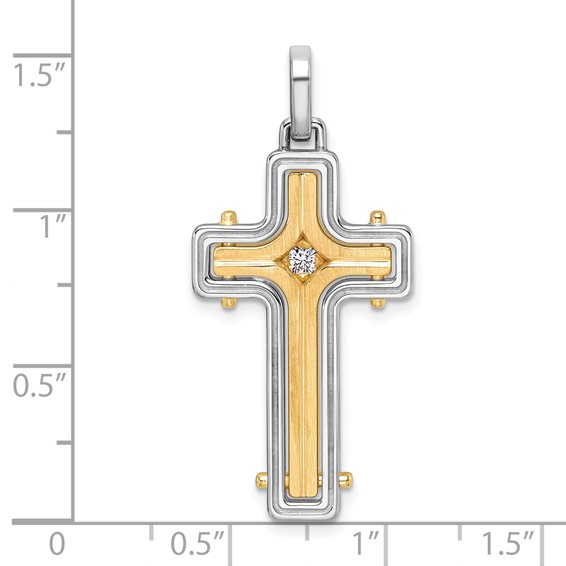 30x18mm Two Tone Diamond Cross Mounting
