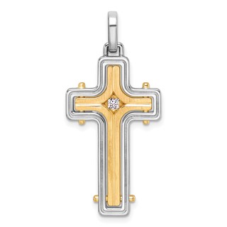 30x18mm Two Tone Diamond Cross Mounting