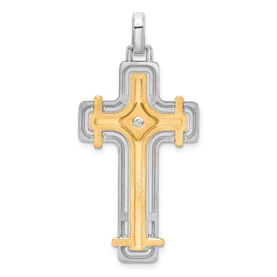 36x21.6mm Two Tone Diamond Cross Mounting