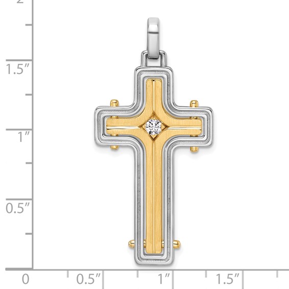 36x21.6mm Two Tone Diamond Cross Mounting