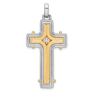 36x21.6mm Two Tone Diamond Cross Mounting