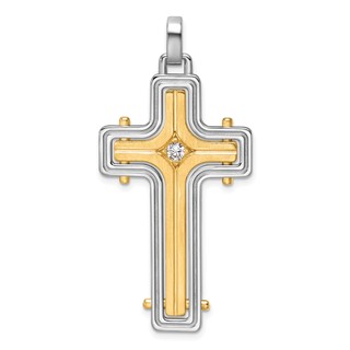 42x25.2mm Two Tone Diamond Cross Mounting