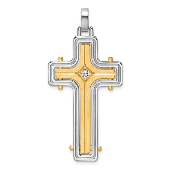 42x25.2mm Two Tone Diamond Cross Mounting