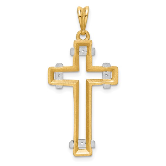 29.5x18mm Two Tone Diamond Cross Mounting