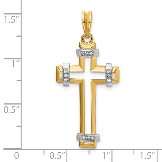 29.5x18mm Two Tone Diamond Cross Mounting