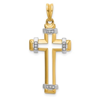 29.5x18mm Two Tone Diamond Cross Mounting