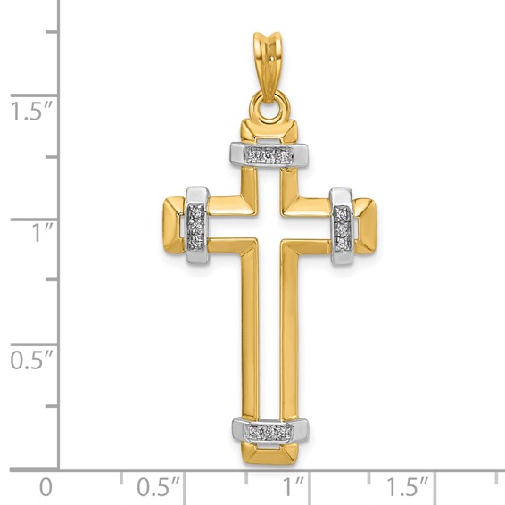 35.37x21.6 mm Two Tone Diamond Cross Mounting