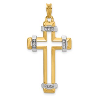 35.37x21.6 mm Two Tone Diamond Cross Mounting