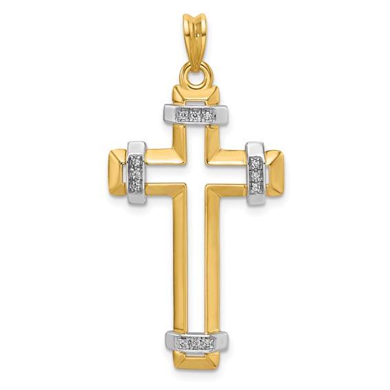 35.37x21.6 mm Two Tone Diamond Cross Mounting