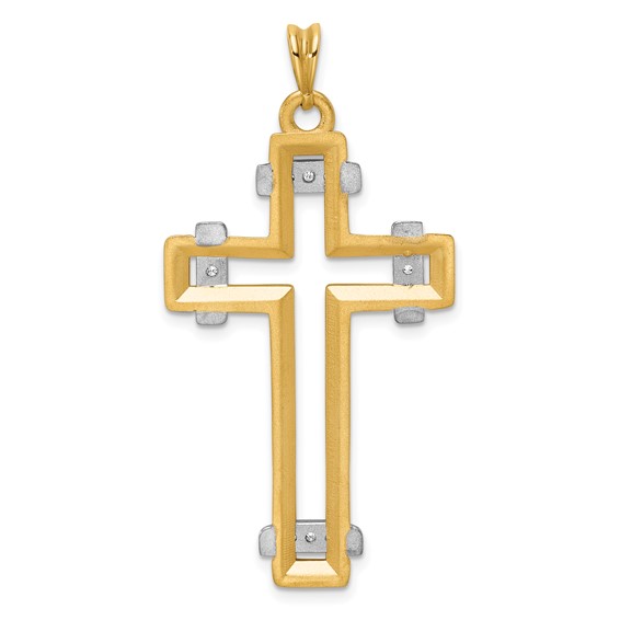 41.29x25.2 mm Two Tone Diamond Cross Mounting