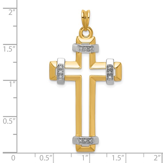 41.29x25.2 mm Two Tone Diamond Cross Mounting