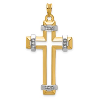 41.29x25.2 mm Two Tone Diamond Cross Mounting
