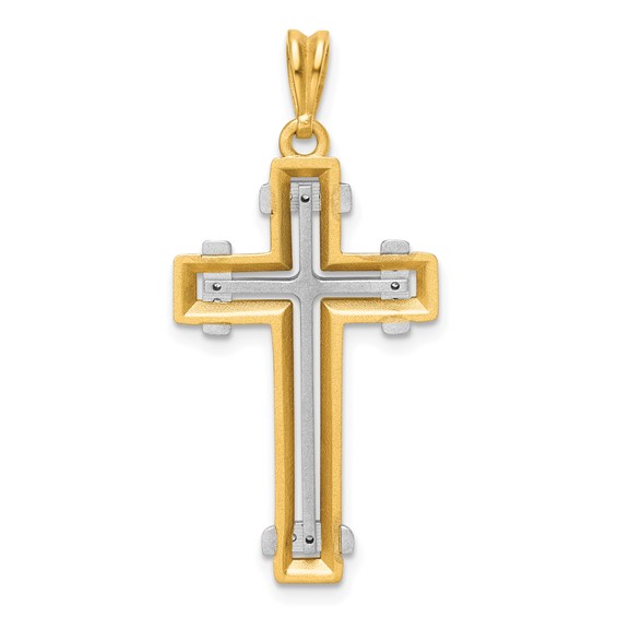 29.5x18mm Two Tone Diamond Cross Mounting