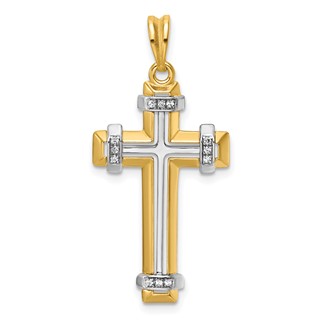 29.5x18mm Two Tone Diamond Cross Mounting