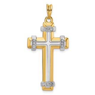 35.37x21.6 mm Two Tone Diamond Cross Mounting