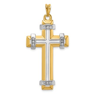 41.29x25.2 mm Two Tone Diamond Cross Mounting
