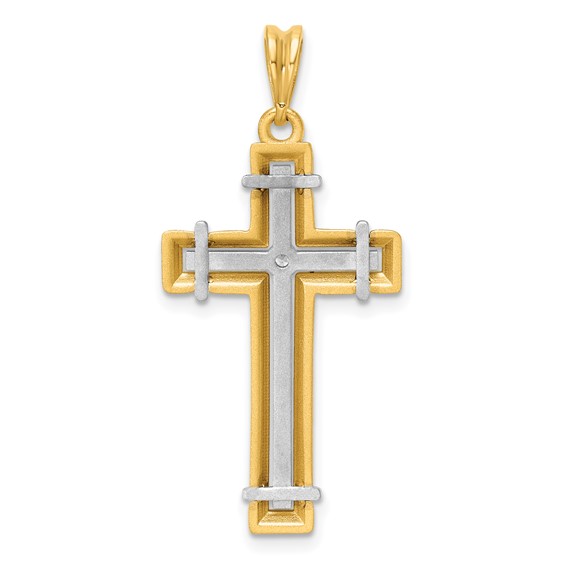 29.5x18mm Two Tone Diamond Cross Mounting