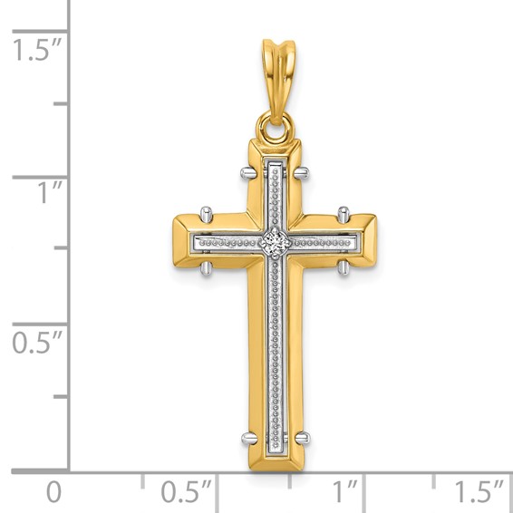 29.5x18mm Two Tone Diamond Cross Mounting