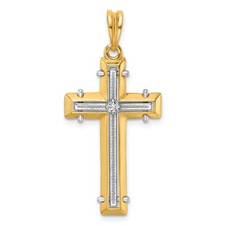 29.5x18mm Two Tone Diamond Cross Mounting