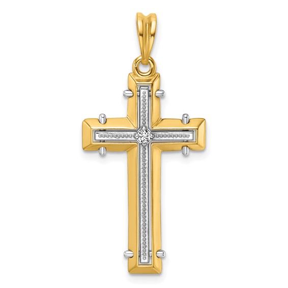 29.5x18mm Two Tone Diamond Cross Mounting