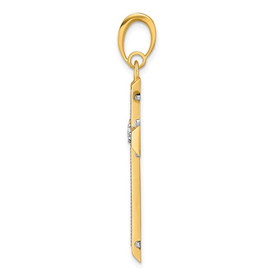 35.37x21.6 mm Two Tone Diamond Cross Mounting