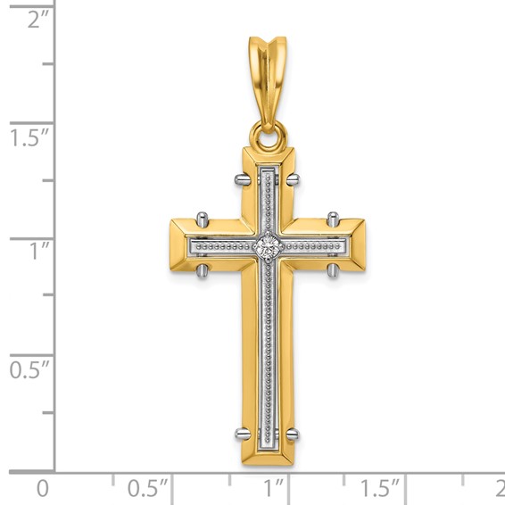 35.37x21.6 mm Two Tone Diamond Cross Mounting