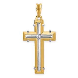 41.29x25.2 mm Two Tone Diamond Cross Mounting
