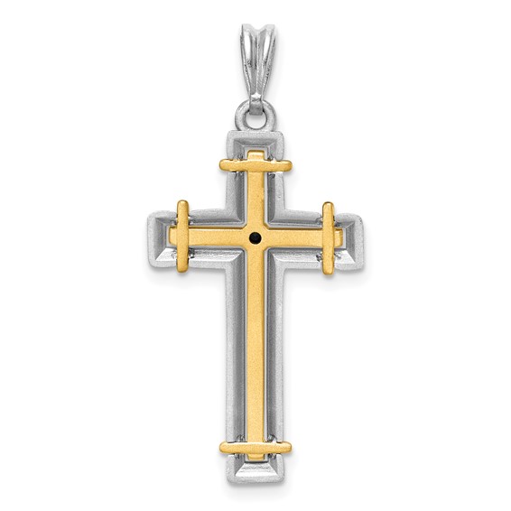 29.5x18mm Two Tone Diamond Cross Mounting