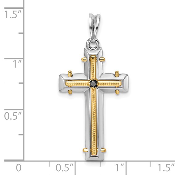 29.5x18mm Two Tone Diamond Cross Mounting