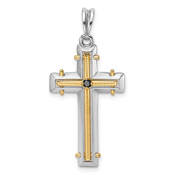29.5x18mm Two Tone Diamond Cross Mounting