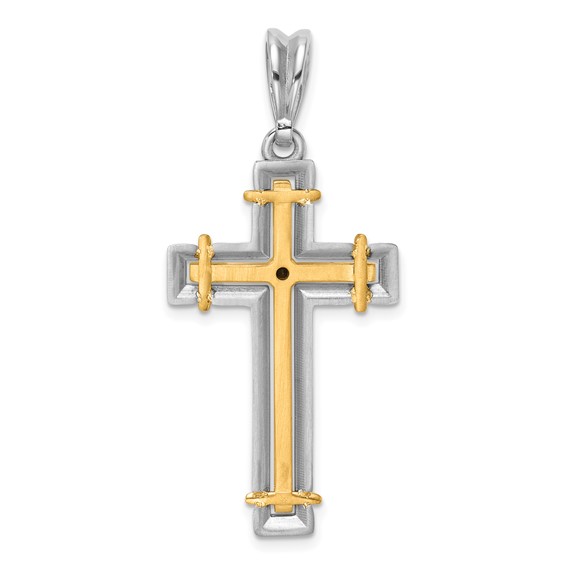 41.29x25.2 mm Two Tone Diamond Cross Mounting