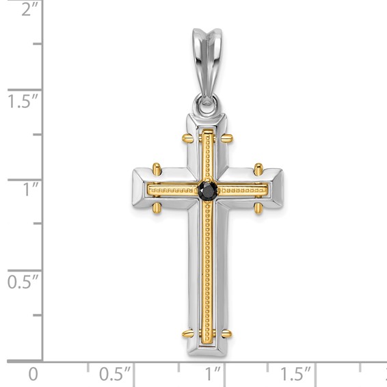 41.29x25.2 mm Two Tone Diamond Cross Mounting