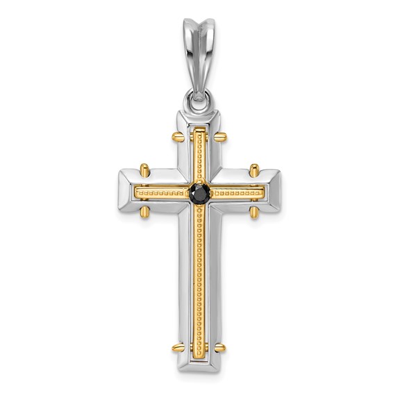 41.29x25.2 mm Two Tone Diamond Cross Mounting