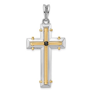 41.29x25.2 mm Two Tone Diamond Cross Mounting