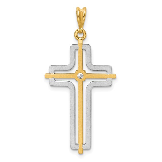 32.4 x 20.4 mm Two Tone Diamond Cross Mounting