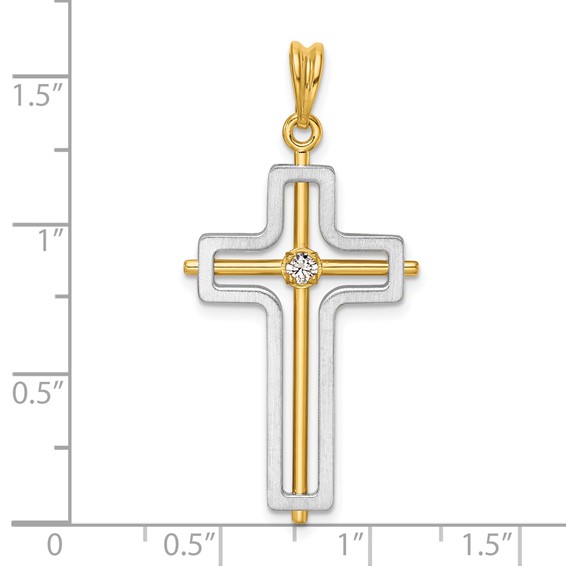 32.4 x 20.4 mm Two Tone Diamond Cross Mounting
